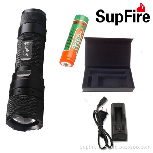 300 lumens rechargeable zoomable LED flashlight SupFire F3-XPE